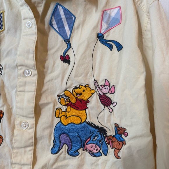 1990s Winnih the Pooh Button up Yellow shirt Vintage Disney Walt Disney Store - Picture 3 of 5